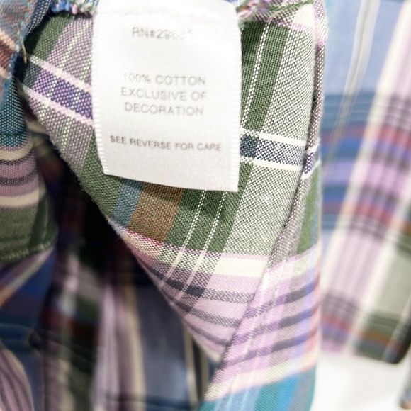 NWOT Pendleton Plaid Button-Down Blouse with Ruffle Detail Size Small - Picture 6 of 8